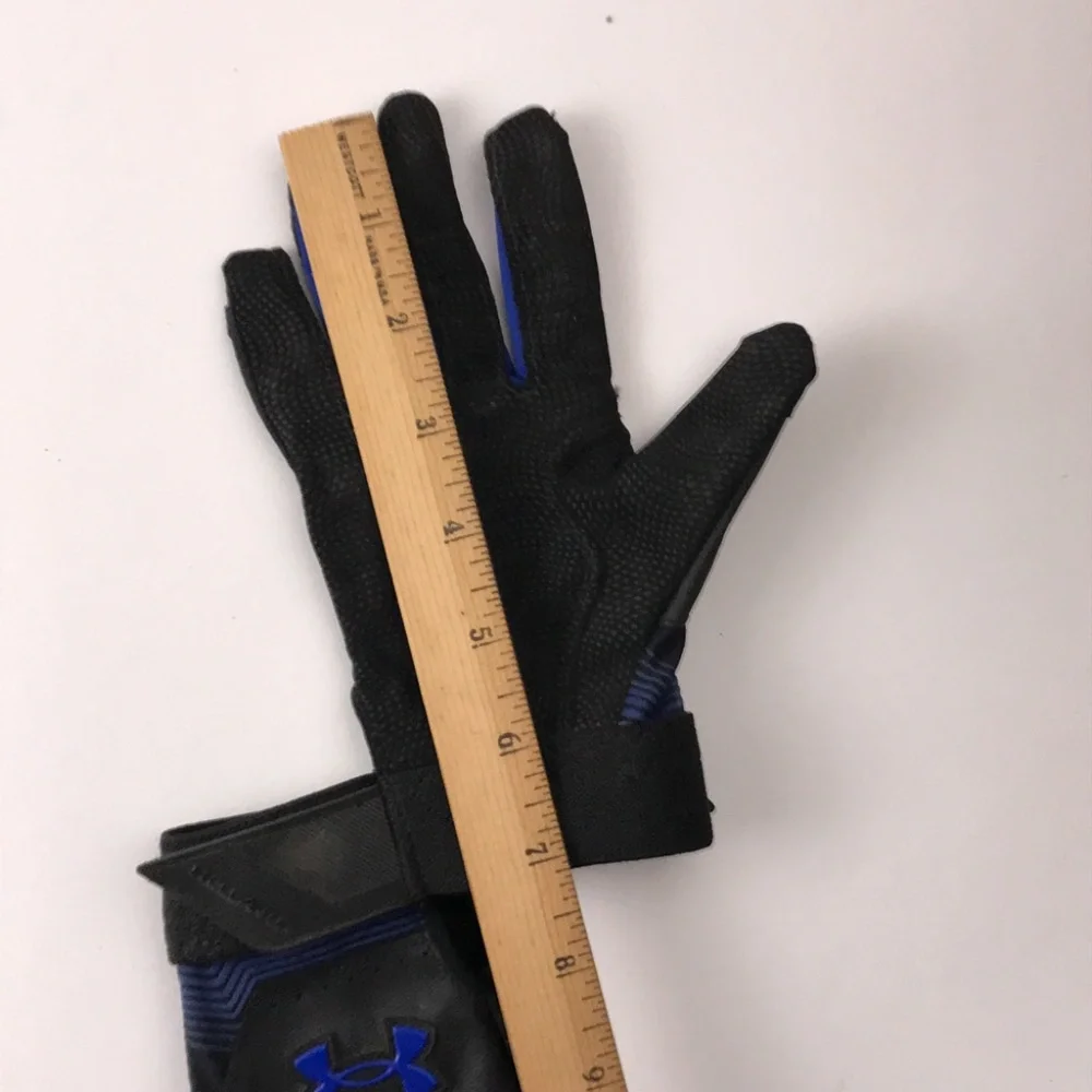 Under Armour Clean Up Blue Black Batting Gloves Youth Small